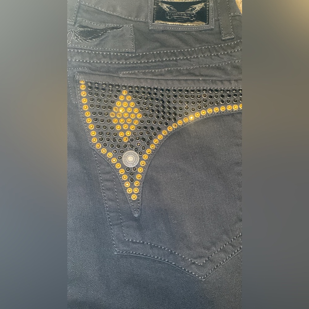 Authentic Black and gold diamond snake robins Jean long jeans men’s 34 pants